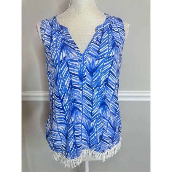 LILLY PULITZER KIPPER LAPIS BLUE COSTA VERDE BLOUSE TOP SIZE XS - Picture 3 of 7